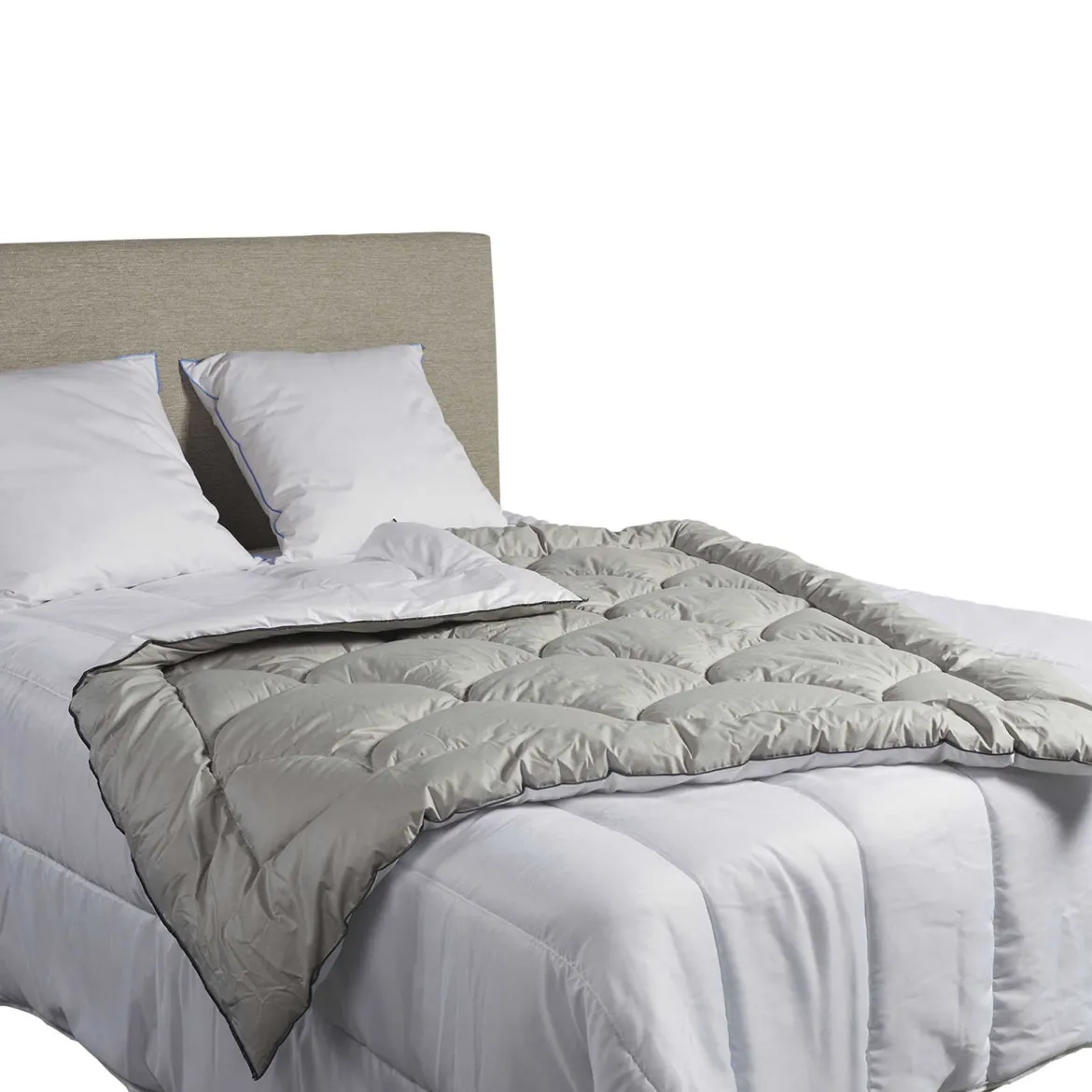 Édredon gonflant bicolore blanc-gris Terre de Nuit