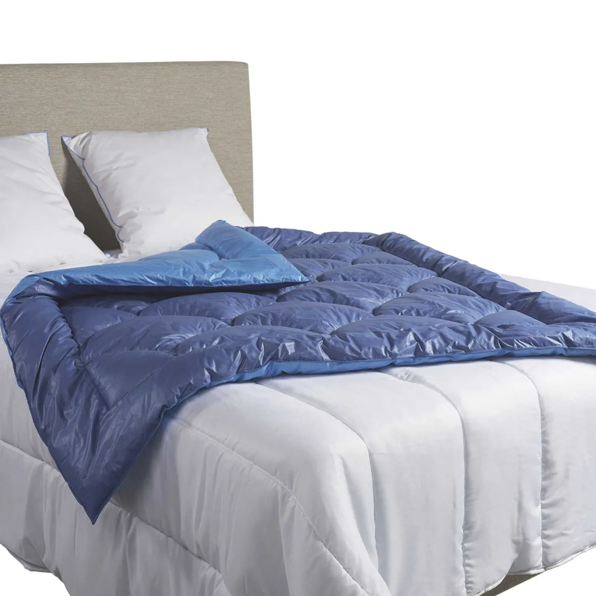 Édredon gonflant bicolore bleu jean-bleu océan Terre de Nuit