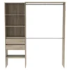 Dressing modulable avec étagères et tiroirs bois clair - DR118