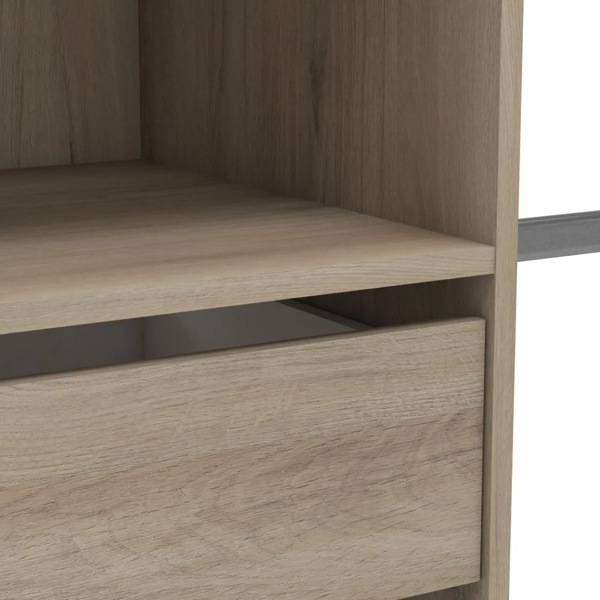 Dressing modulable avec étagères et tiroirs bois clair - DR118