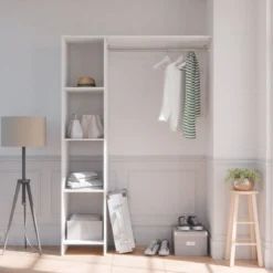 Dressing modulable avec étagères blanc - DR117