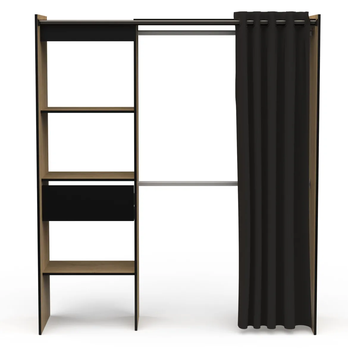 Dressing ouvert avec rideau, extensible