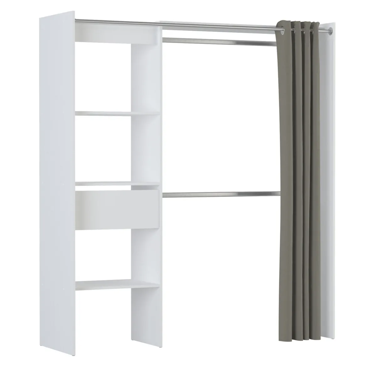 Dressing ouvert avec rideau, extensible