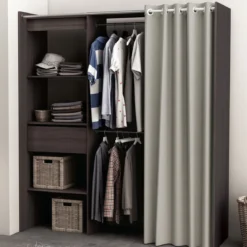 Dressing ouvert avec rideau, extensible