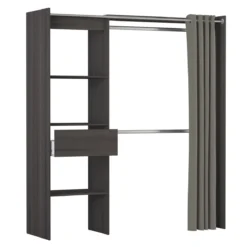 Dressing ouvert avec rideau, extensible