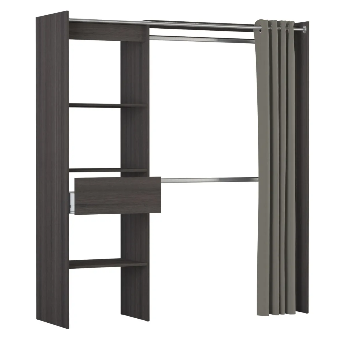 Dressing ouvert avec rideau, extensible