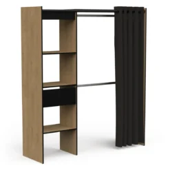 Dressing ouvert avec rideau, extensible