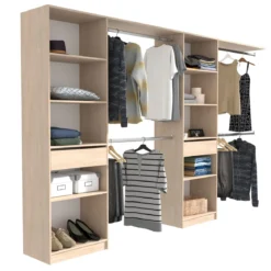 Dressing ouvert avec étagères, réversible bois naturel