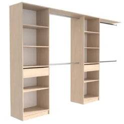 Dressing ouvert avec étagères, réversible bois naturel