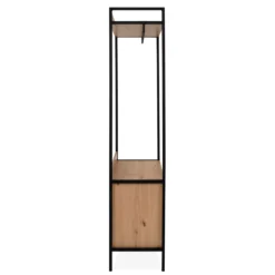 Dressing ouvert bois et métal avec tiroirs