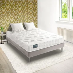 Ensemble Dunlopillo couchage latex Aérial® 24 cm LILAS, matelas, sommier, pieds