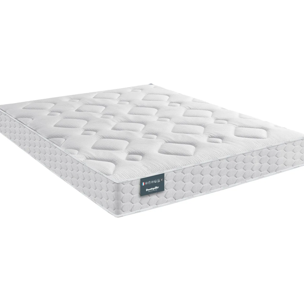 Ensemble Dunlopillo couchage latex Aérial® 24 cm LILAS, matelas, sommier, pieds