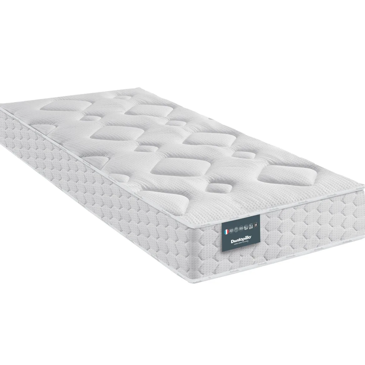 Ensemble Dunlopillo couchage latex Aérial® 24 cm LILAS, matelas, sommier, pieds