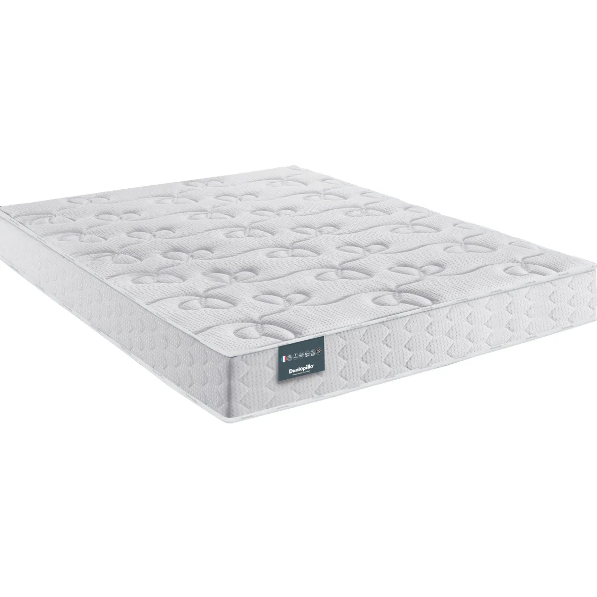 Ensemble Dunlopillo 100% latex 7 zones 20cm DAHLIA, matelas, sommier, pieds