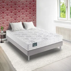Ensemble Dunlopillo 100% latex 7 zones 20cm DAHLIA, matelas, sommier, pieds
