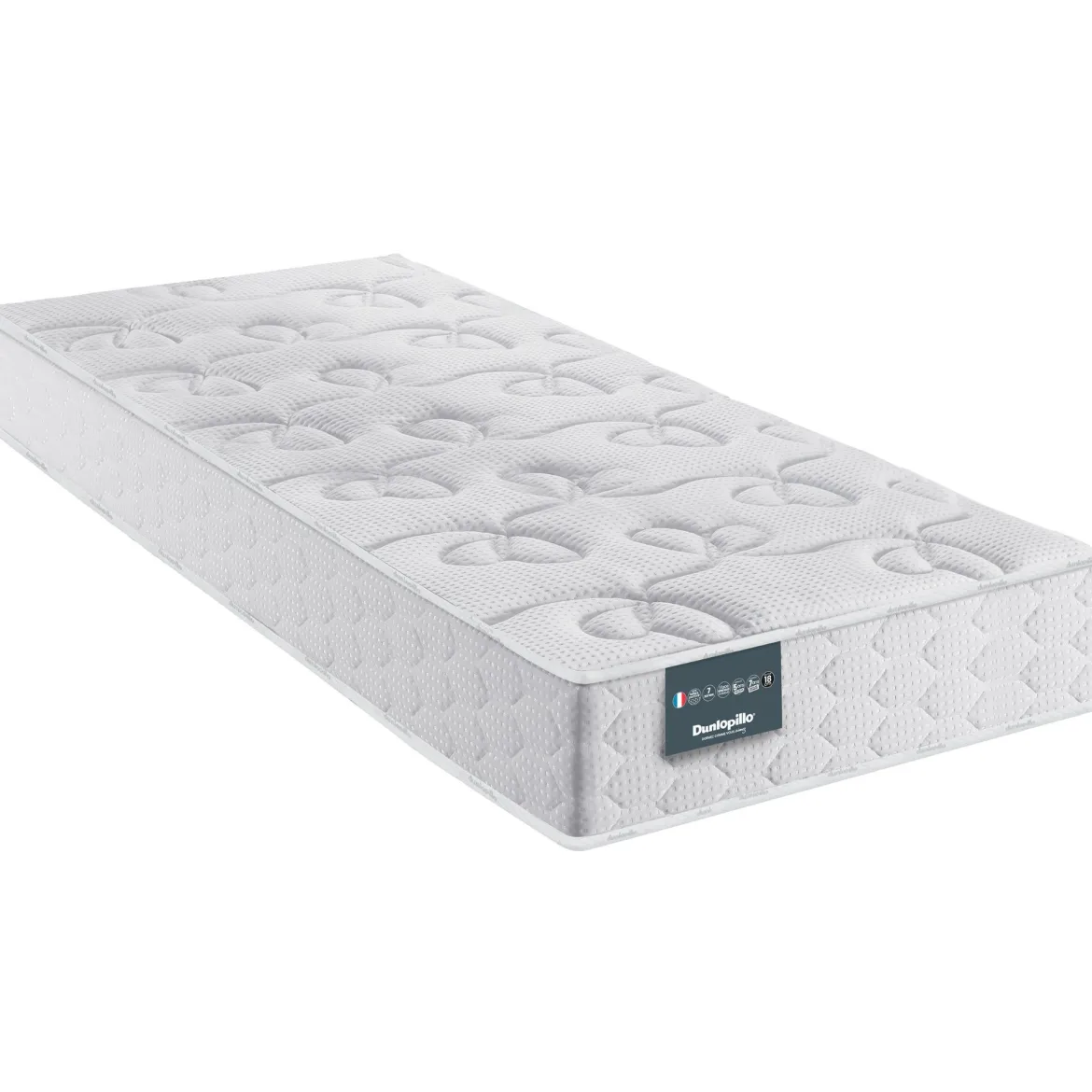 Ensemble Dunlopillo 100% latex 7 zones 18cm LAVANDE, matelas, sommier, pieds