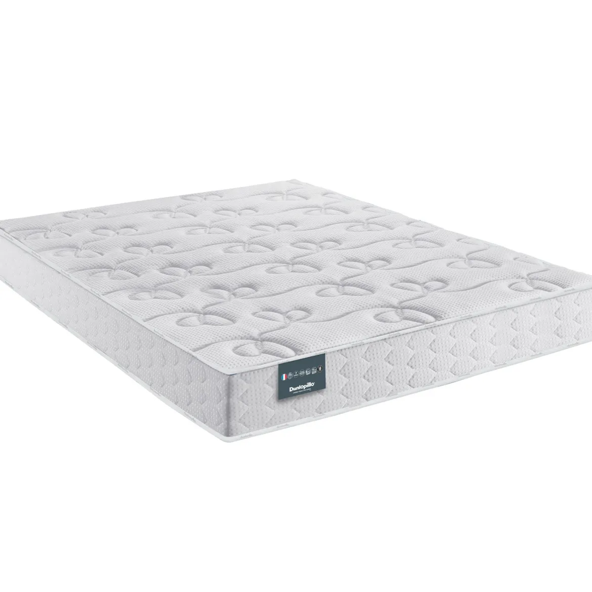 Ensemble Dunlopillo 100% latex 7 zones 18cm LAVANDE, matelas, sommier, pieds
