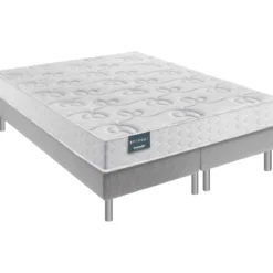 Ensemble Dunlopillo 100% latex 7 zones 18cm LAVANDE, matelas, sommier, pieds