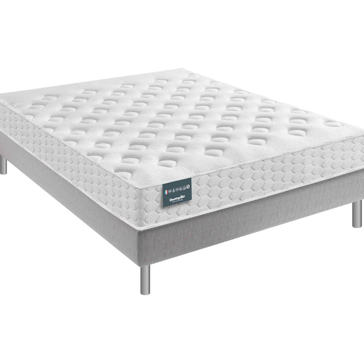 Ensemble Dunlopillo mousse mémoire Aérial® 21 cm NARCISSE, matelas, sommier, pieds