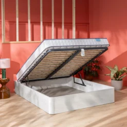 Ensemble lit coffre et matelas ressorts ensachés ferme Merinos