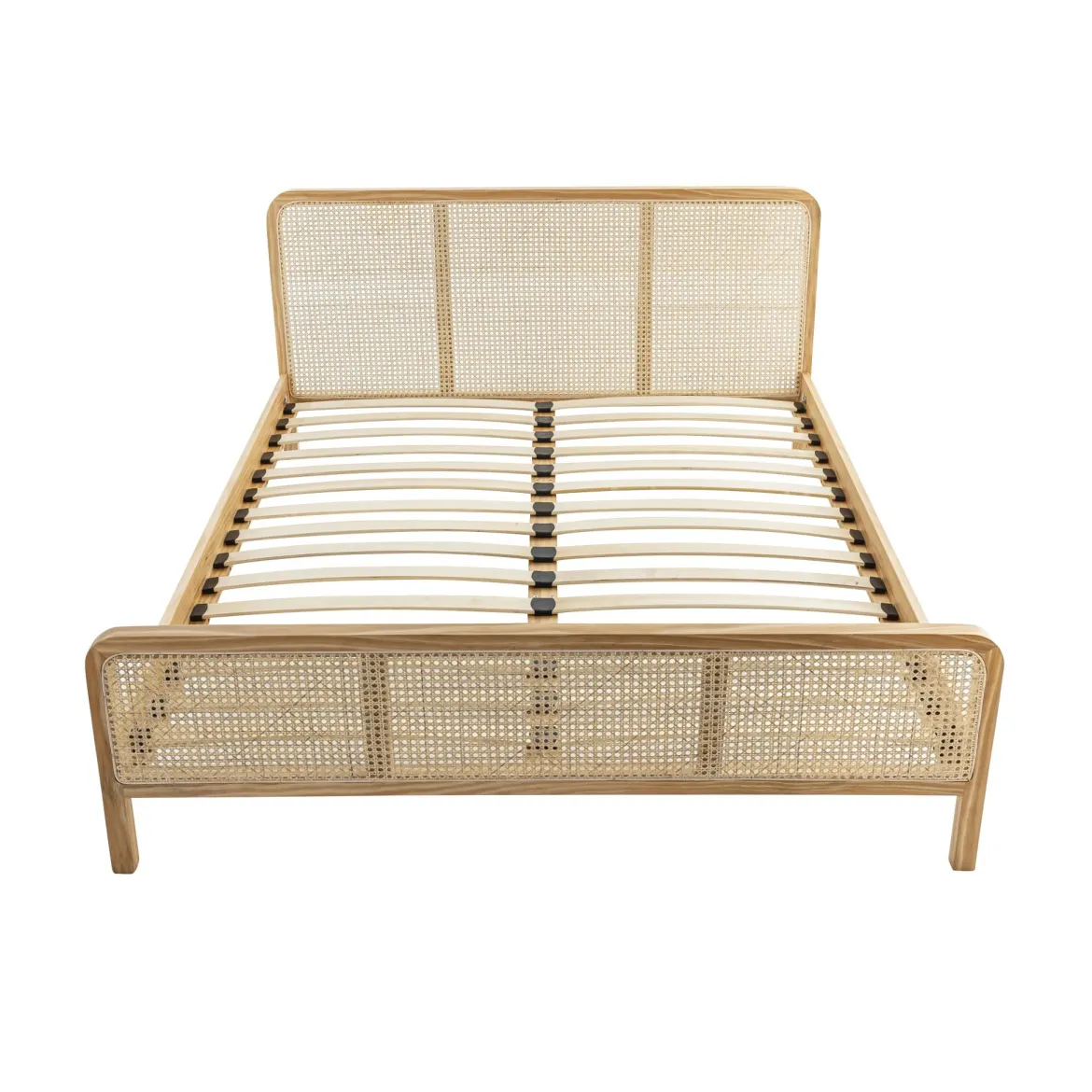 Ensemble matelas ferme mousse Tranquillité 2.0 + Lit adulte cannage bois naturel - LT17018