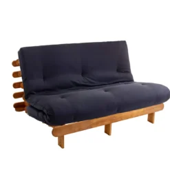 Ensemble matelas futon en coton et structure en bois massif naturel