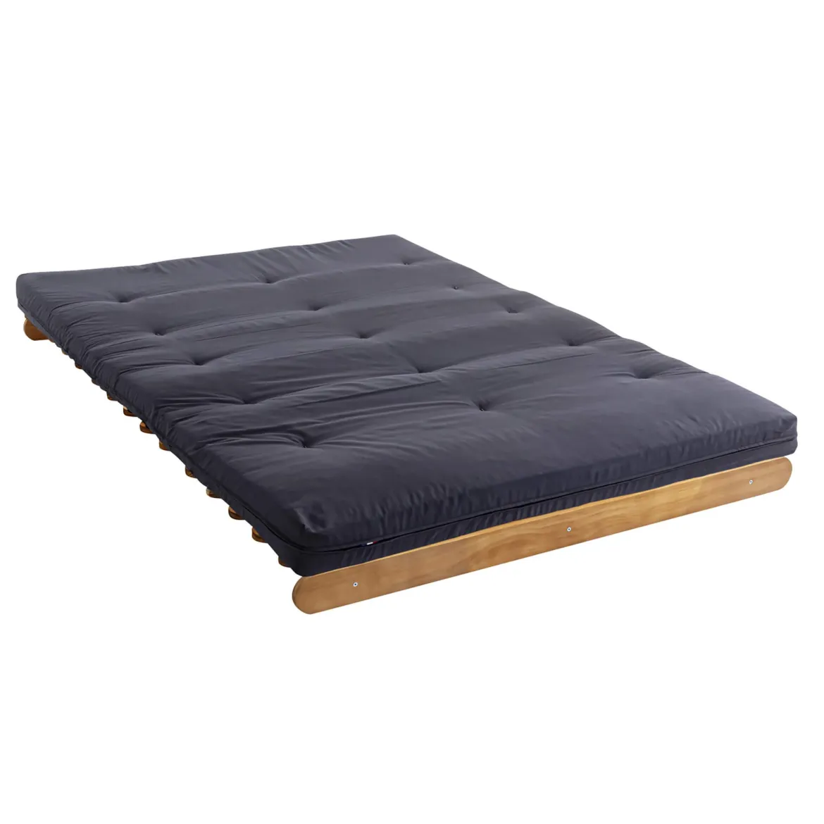Ensemble matelas futon en coton et structure en bois massif naturel