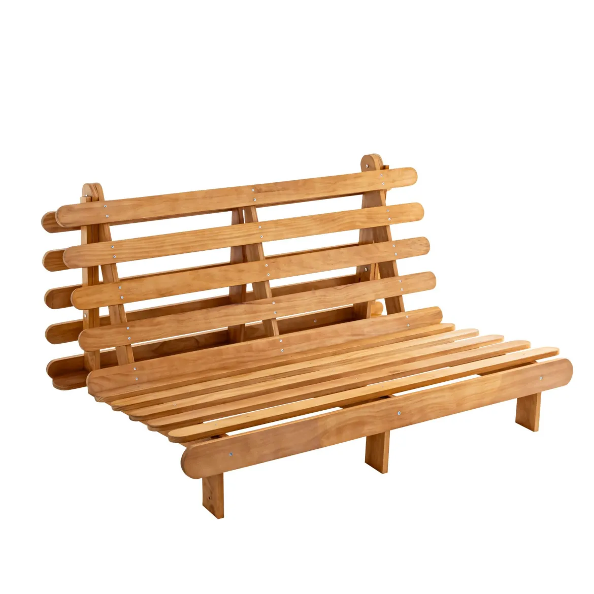 Ensemble matelas futon en coton et structure en bois massif naturel