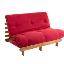 Ensemble matelas futon en coton et structure en bois massif naturel