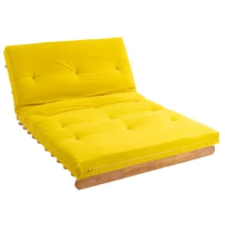 Ensemble matelas futon en coton et structure en bois massif naturel