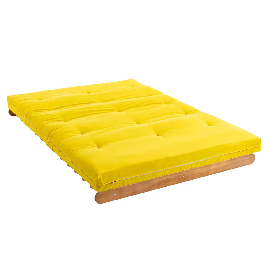 Ensemble matelas futon en coton et structure en bois massif naturel