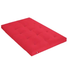 Ensemble matelas futon en coton et structure en bois massif noisette