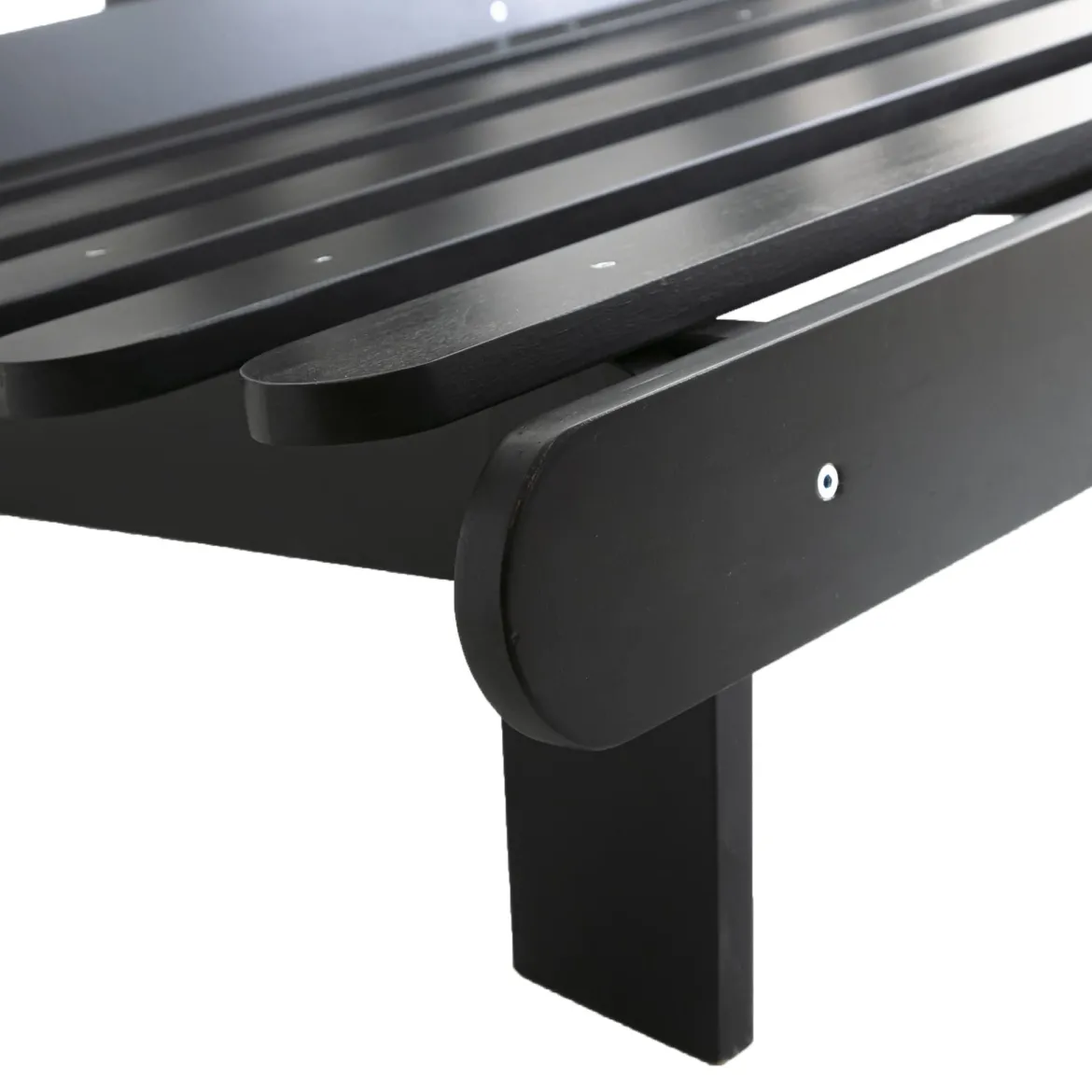 Ensemble matelas futon en coton et structure en bois massif noir