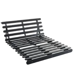Ensemble matelas futon en coton et structure en bois massif noir