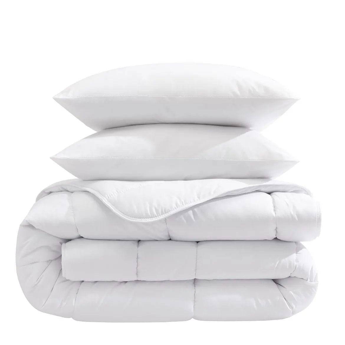 Ensemble matelas junior mousse, sommier, pieds, couette et oreiller Aurore 100 - SOMEO