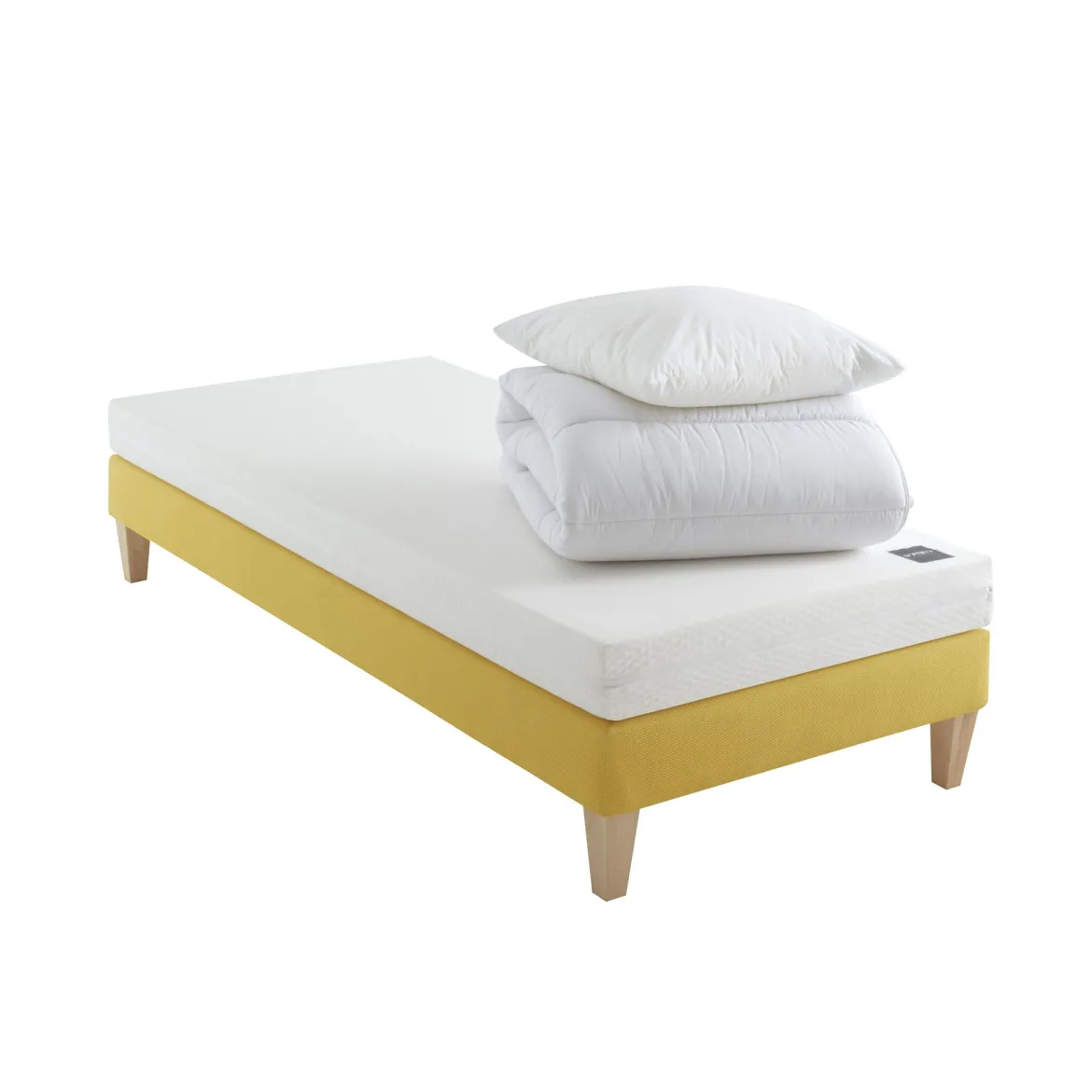 Ensemble matelas junior mousse, sommier, pieds, couette et oreiller Aurore 100 - SOMEO