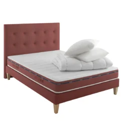Ensemble matelas 100% latex, sommier, pieds, tête de lit, couette et oreiller Crépuscule 500 - SOMEO