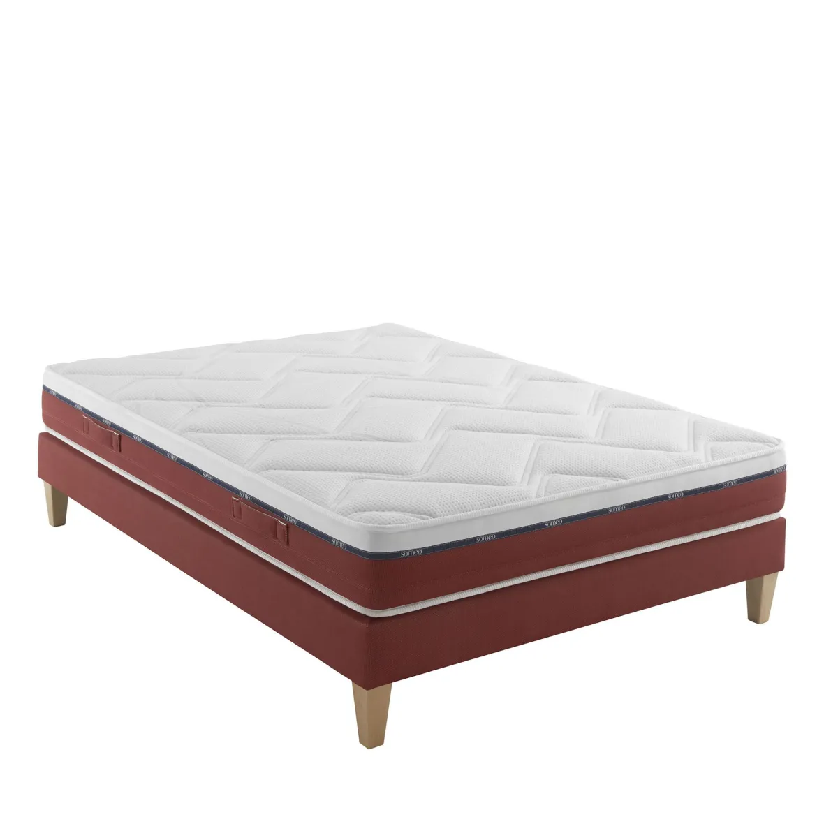 Ensemble matelas 100% latex, sommier et pieds Crépuscule 600 - SOMEO
