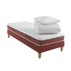 Ensemble matelas 100% latex, sommier, pieds, couette et oreiller Crépuscule 600 - SOMEO