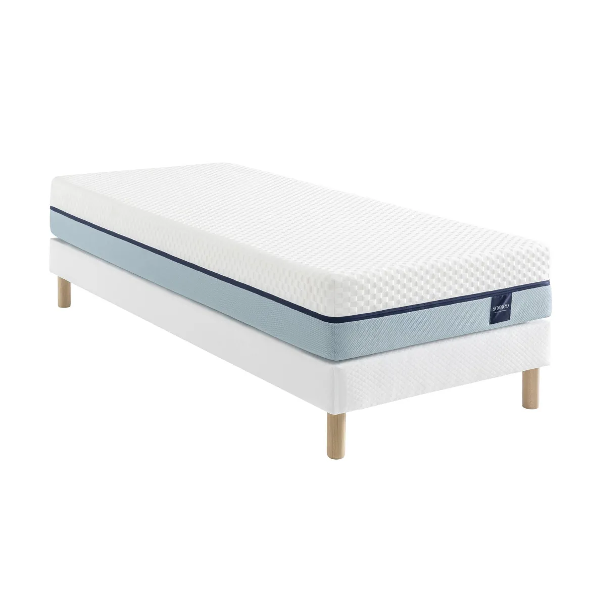 Ensemble matelas mémoire de forme, sommier Constellation et pieds Songe 600 - SOMEO