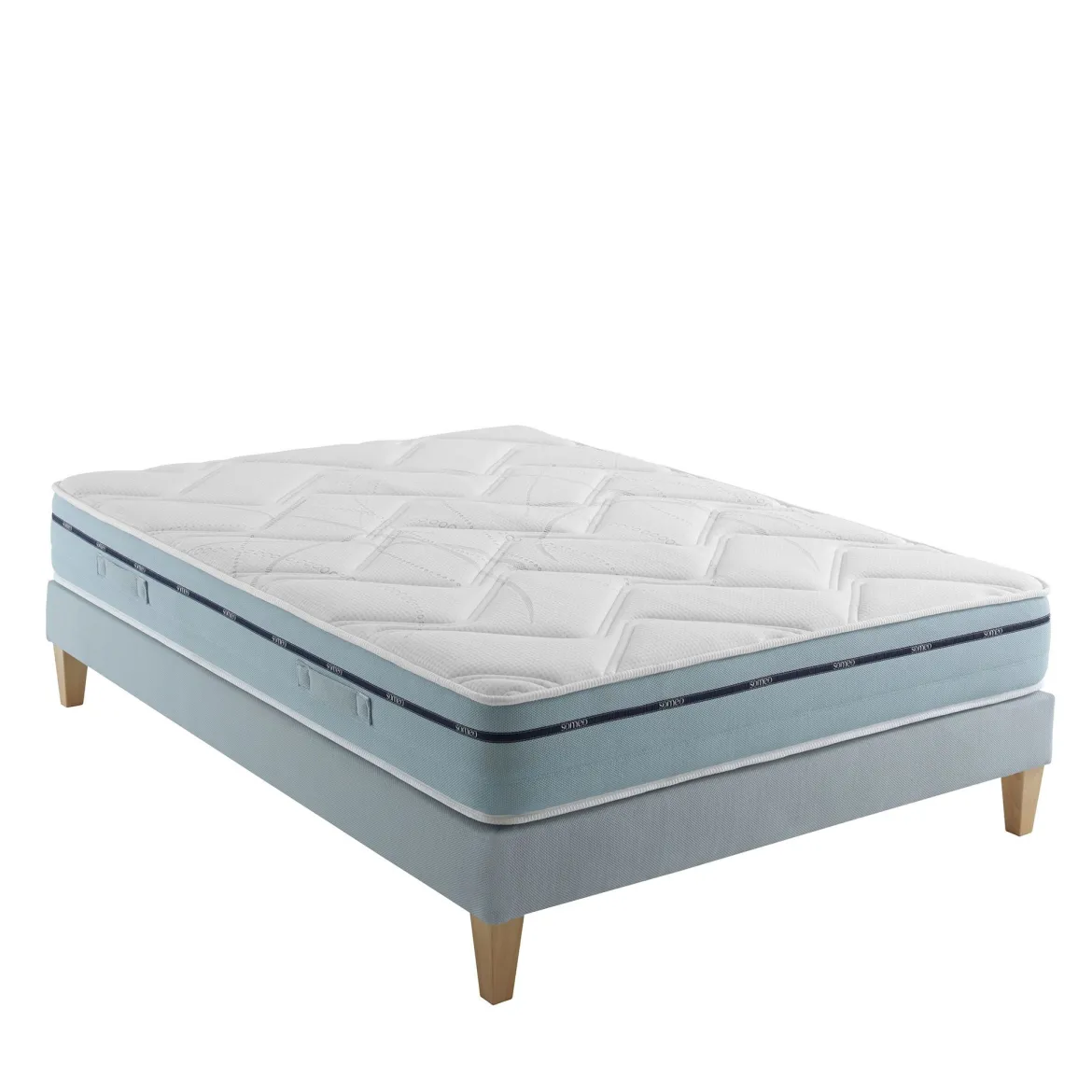 Ensemble matelas mémoire de forme, sommier et pieds Songe 500 - SOMEO