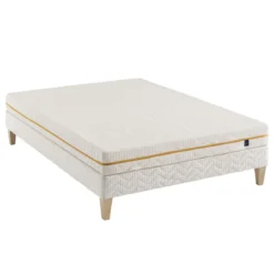 Ensemble matelas mousse recyclée, sommier et pieds Aube 400 - SOMEO