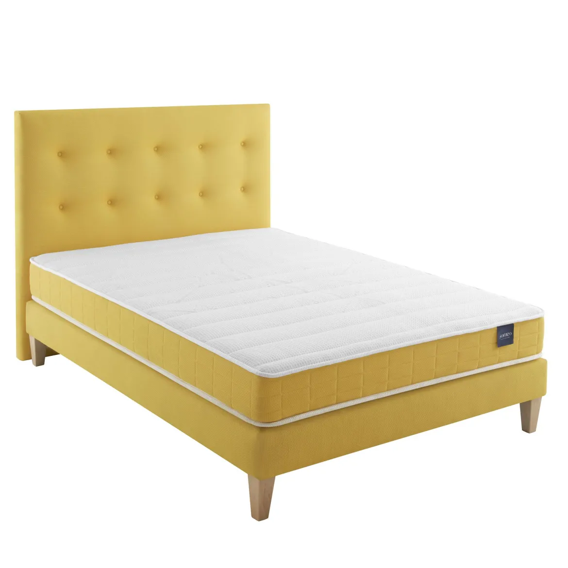 Ensemble matelas mousse, sommier, pieds et tête de lit Aurore 400 - SOMEO