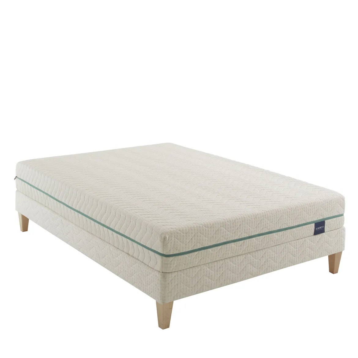 Ensemble matelas naturel latex naturel, sommier et pieds Aube 700 - SOMEO