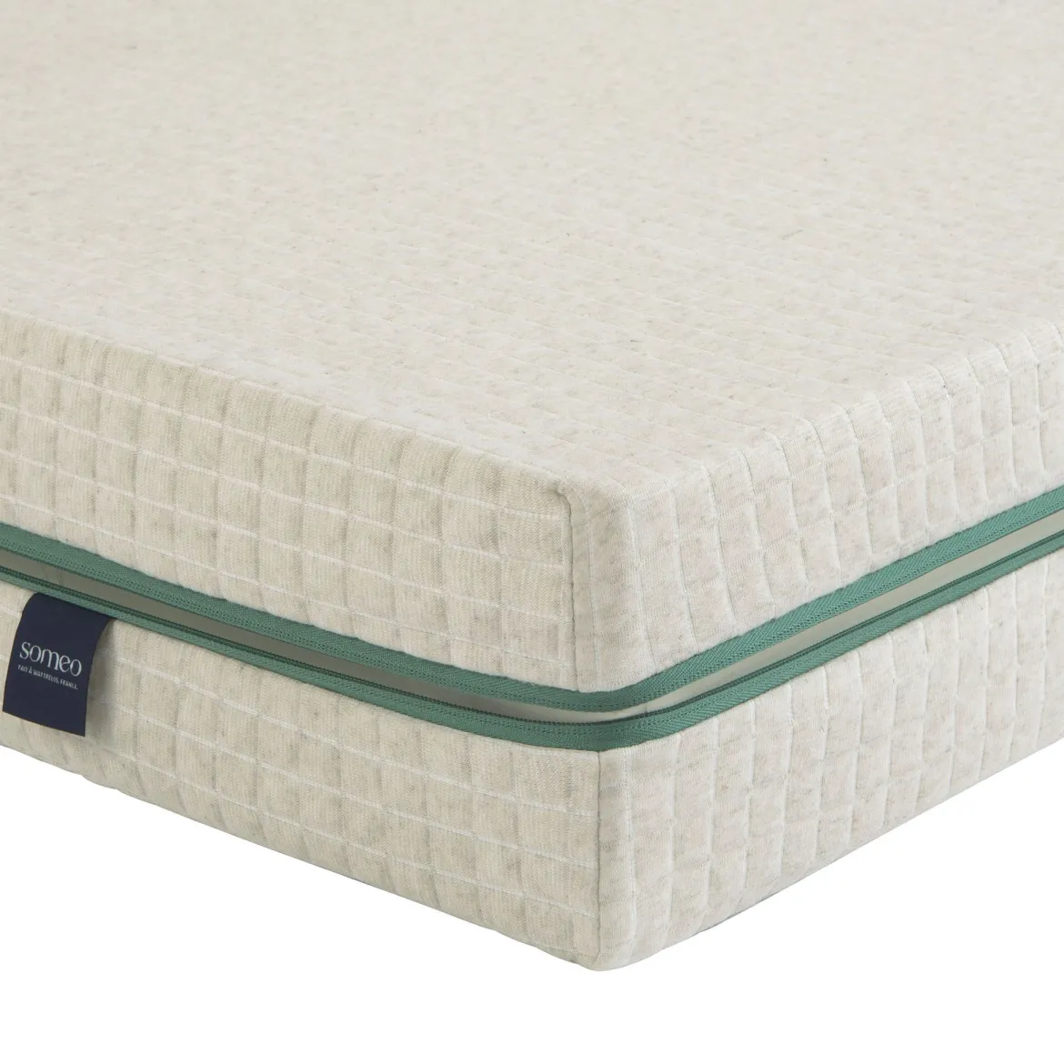 Ensemble matelas naturel latex naturel enfant, sommier et pieds Aube 200 - SOMEO