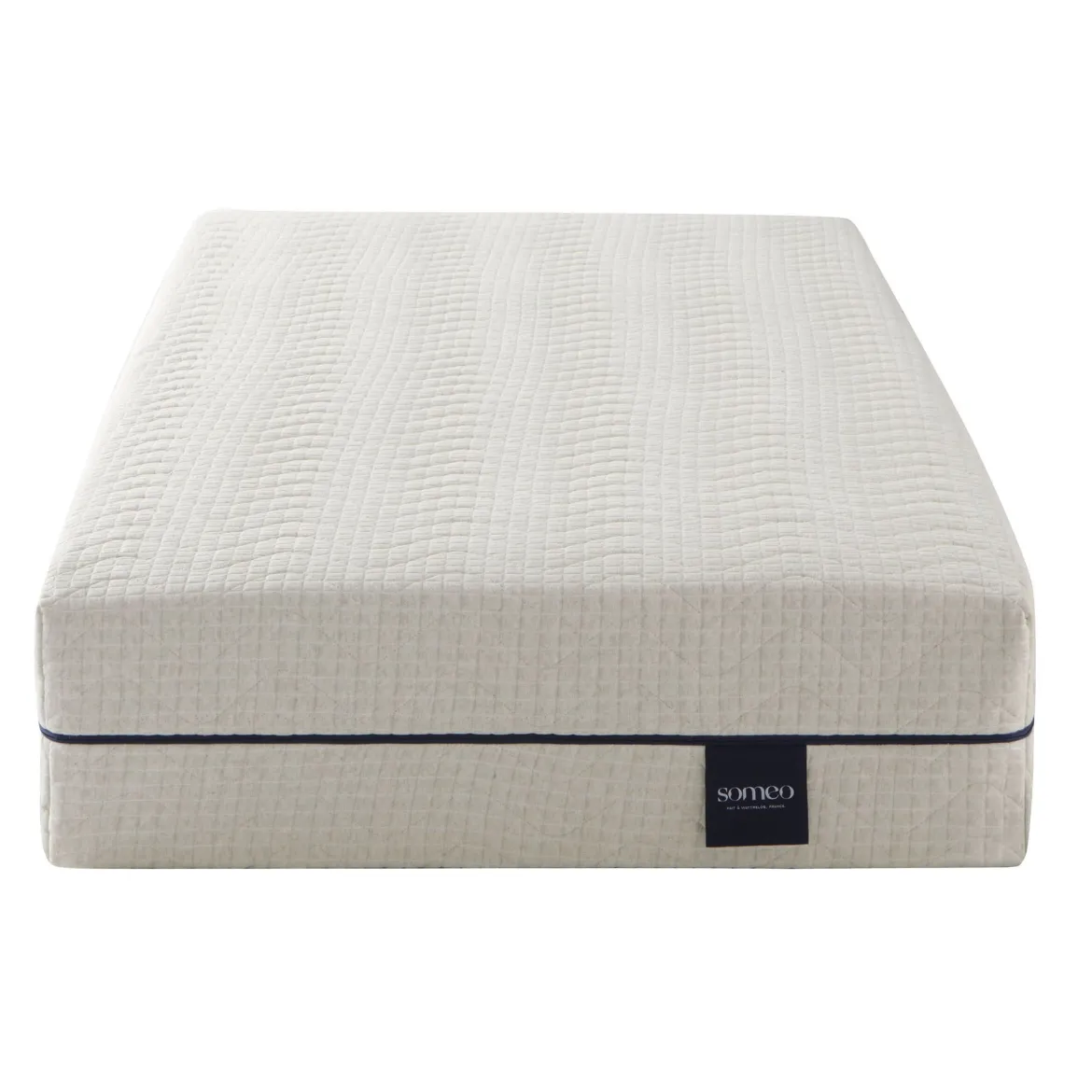 Ensemble matelas naturel ressorts et latex naturel, sommier, pieds, couette et oreiller Aube 600 - SOMEO