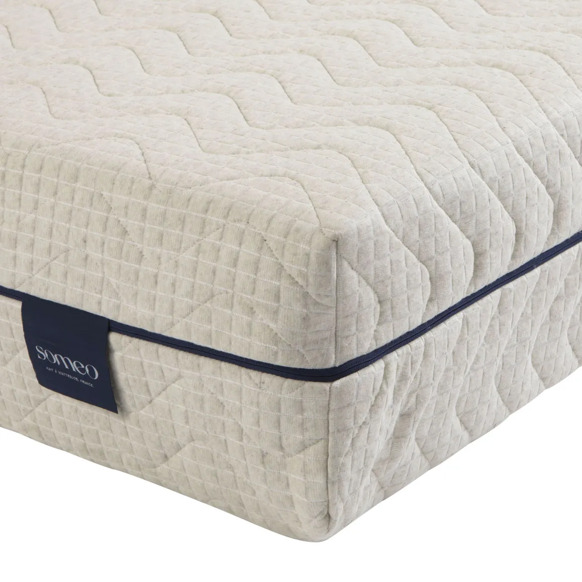 Ensemble matelas naturel ressorts et latex naturel, sommier, pieds, couette et oreiller Aube 600 - SOMEO