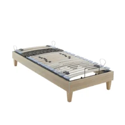 Ensemble matelas relaxation 100% latex, sommier TPR, pieds Crépuscule 500 - SOMEO