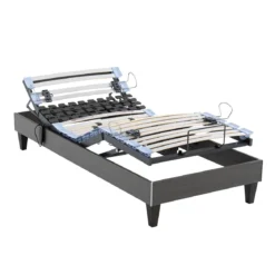 Ensemble matelas relaxation 100% latex, sommier TPR, pieds Crépuscule 500 - SOMEO