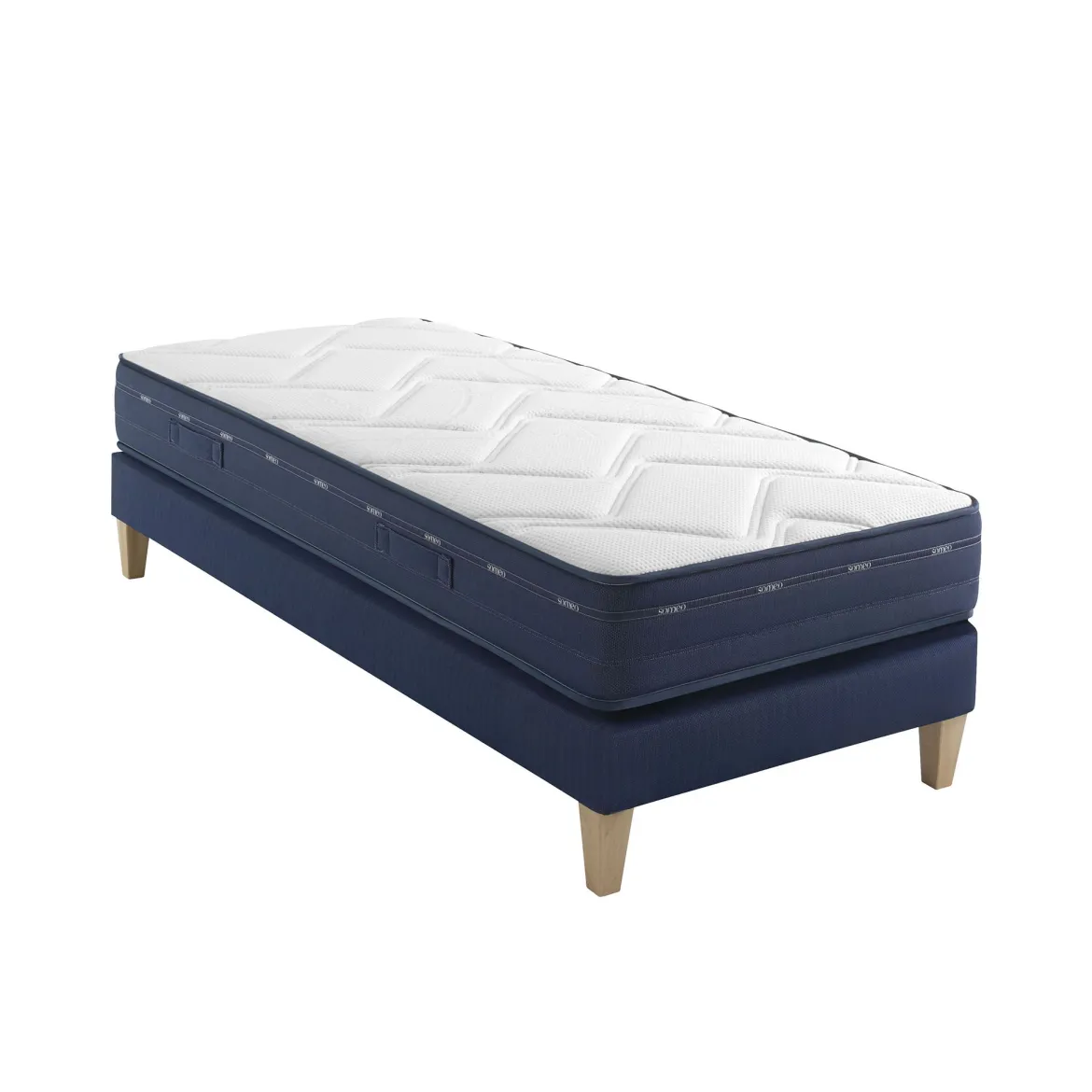 Ensemble matelas ressorts et mémoire de forme, sommier et pieds Rêve 500 - SOMEO